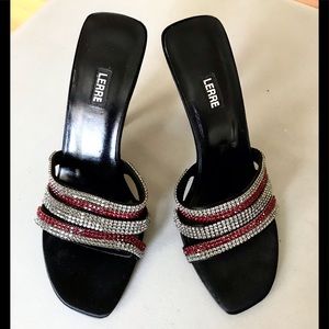Vintage Lerre Formal Crystal Embossed High Heels